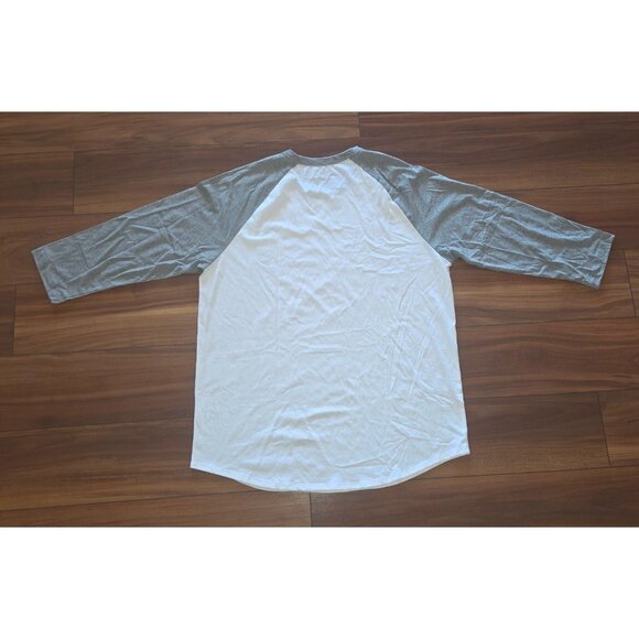 True Classic 3/4 Sleeve Two tone Crew Neck Shirt White & Gray Men Size XL NEW - Picture 5 of 5